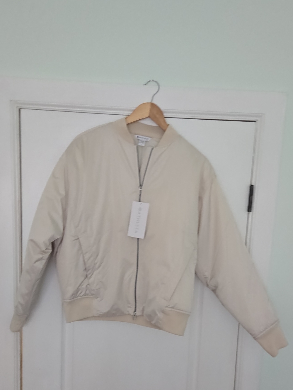 Athleta Light Beige Women*s Bomber Jacket